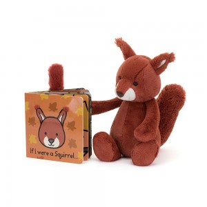 Juegos De Libros Y Juguetes Jellycat If I Were a Squirrel Board Book and Bashful Squirrel Medium Naranjas Ecuador | BHYPU9843