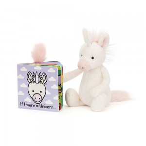 Juegos De Libros Y Juguetes Jellycat If I Were a Unicorn Board Book and Bashful Unicorn Medium Moradas Ecuador | PCTBZ8604