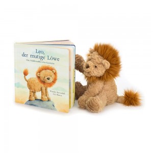 Juegos De Libros Y Juguetes Jellycat Leo, Der Mutige Lowe Buch and Fuddlewuddle Lion Medium Marrones Ecuador | BQFJP4965