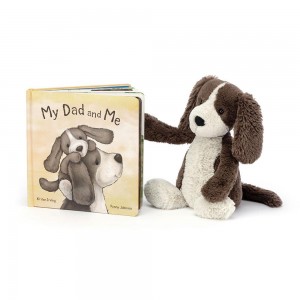 Juegos De Libros Y Juguetes Jellycat My Dad and Me Book and Bashful Fudge Puppy Medium Marrones Ecuador | BRDNX2589