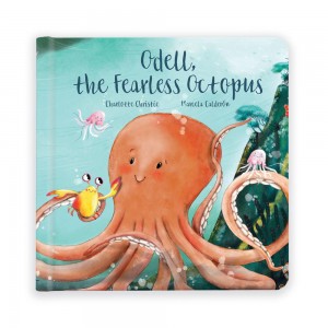 Juegos De Libros Y Juguetes Jellycat Odell, The Fearless Octopus Book 23cm x 23cm x 2cm Naranjas Ecuador | YCRUE7032