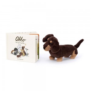 Juegos De Libros Y Juguetes Jellycat Otto the Loyal Long Dog Book and Otto Sausage Dog Medium Marrones Ecuador | WMNIZ4891