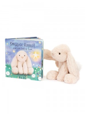 Juegos De Libros Y Juguetes Jellycat Smudge Rabbit and the Falling Star Book and Smudge Rabbit Medium Beige Ecuador | WKLZU2473