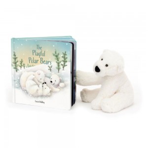 Juegos De Libros Y Juguetes Jellycat The Playful Polar Bears Book and Perry Polar Bear Small Blancas Ecuador | OGTVK5846