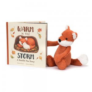 Juegos De Libros Y Juguetes Jellycat Warm in the Storm Book and Bashful Fox Cub Medium Blancas Ecuador | TGIUF1734