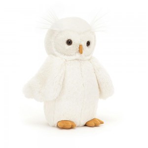 Juguetes Blandos Jellycat Bashful Owl 27cm x 10cm x 10cm Blancas Ecuador | QXNAV9063