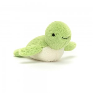 Juguetes Blandos Jellycat Fluffy Turtle 7cm x 5cm x 9cm Verde Ecuador | VLQJC4163