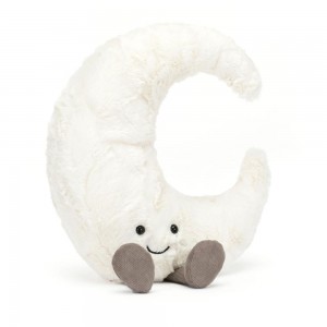 Juguetes Del Bebé Jellycat Amuseables Moon 27cm x 18cm x 8cm Blancas Ecuador | JHNAM0834