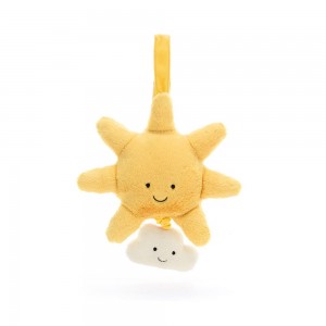 Juguetes Del Bebé Jellycat Amuseables Sun Musical Pull 20cm x 20cm x 5cm Amarillo Ecuador | GZVBI3810