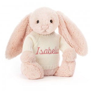 Juguetes Del Bebé Jellycat Bashful Blush Bunny with Personalised Cream Jumper 31cm x 12cm x 9cm Rosas Ecuador | APYGV5279