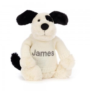 Juguetes Del Bebé Jellycat Bashful & Cream Puppy with Personalised Cream Jumper 31cm x 12cm x 9cm Blancas Ecuador | UJEVS1938
