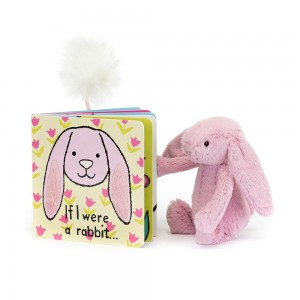 Juguetes Del Bebé Jellycat If I Were A Rabbit Book and Bashful Tulip Bunny Small Rosas Ecuador | OSBIN1645