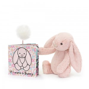 Juguetes Del Bebé Jellycat If I Were a Bunny Book and Bashful Blush Bunny Medium Rosas Ecuador | LMGZR3740