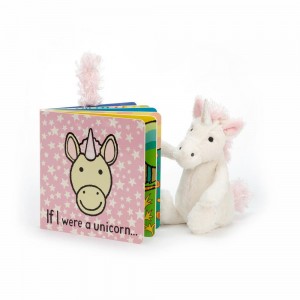 Juguetes Del Bebé Jellycat If I were a Unicorn Book and Bashful Unicorn Small Blancas Ecuador | HFOJQ3958