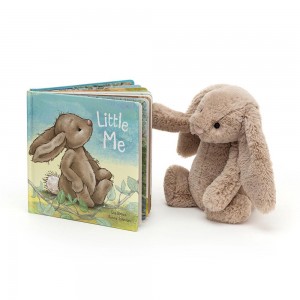 Juguetes Del Bebé Jellycat Little Me Book and Bashful Bunny Medium Beige Ecuador | TAQRF1685