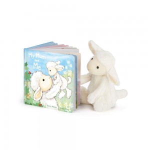 Juguetes Del Bebé Jellycat My Mum and Me Book and Bashful Lamb Medium Blancas Ecuador | XVWUD4973
