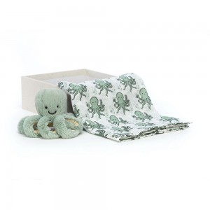 Juguetes Del Bebé Jellycat Odyssey Octopus Gift Set 18cm x 18cm x 8cm Verde Ecuador | AWQDU9432