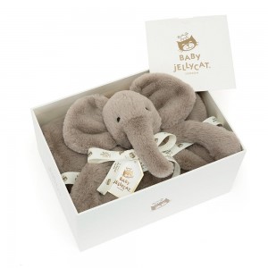 Juguetes Del Bebé Jellycat Smudge Elephant Blankie 56cm x 70cm x 9cm Gris Ecuador | KFDWI3125