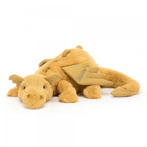 Juguetes Grandes Jellycat Personalised Golden Dragon Huge 19cm x 20cm x 66cm Amarillo Ecuador | SQTOC8927
