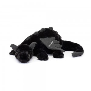 Juguetes Grandes Jellycat Personalised Onyx Dragon Huge 19cm x 20cm x 66cm Negras Ecuador | JBXRZ2160