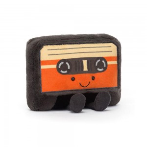 Objetos Jellycat Amuseables Cassette Tape 20cm x 18cm x 7cm Negras Ecuador | TEIZH3506