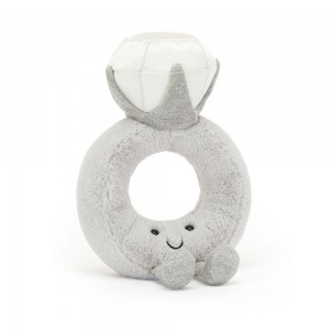Objetos Jellycat Amuseables Diamond Ring 20cm x 12cm x 5cm Gris Ecuador | THFCI6048