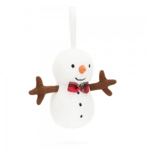 Objetos Jellycat Amuseables Festive Folly Snowman 15cm x 6cm x 5cm Blancas Ecuador | IRXWQ8490