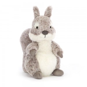 Peluche De Fauna Del Bosque Jellycat Ambrosie Squirrel 22cm x 11cm x 9cm Gris Ecuador | FIMGR5439