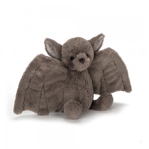 Peluche De Fauna Del Bosque Jellycat Bashful Bat 18cm x 9cm x 8cm Negras Ecuador | FWJVZ5038