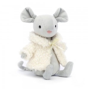 Peluche De Fauna Del Bosque Jellycat Comfy Coat Mouse 18cm x 7cm x 6cm Gris Ecuador | YSGHE1395