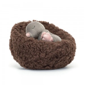 Peluche De Fauna Del Bosque Jellycat Hibernating Mole 9cm x 13cm x 13cm Gris Ecuador | QCUGL9482