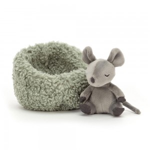 Peluche De Fauna Del Bosque Jellycat Hibernating Mouse 9cm x 13cm x 13cm Gris Ecuador | HBRVW1475