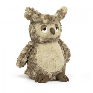 Peluche De Fauna Del Bosque Jellycat Oberon Owl 27cm x 12cm x 11cm Beige Ecuador | JBANH4192