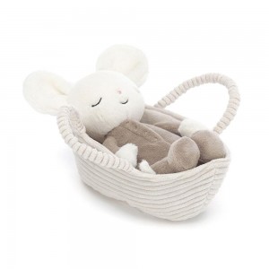 Peluche De Fauna Del Bosque Jellycat Rock-a-Bye Mouse 12cm x 9cm x 20cm Blancas Ecuador | WDRKE8041