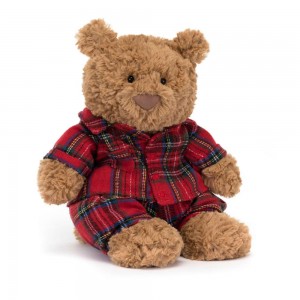 Peluche De Oso Jellycat Bartholomew Bear Bedtime 26cm x 12cm x 8cm Marrones Ecuador | ZTNVY9715