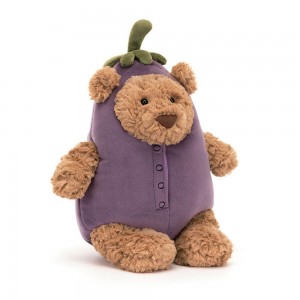 Peluche De Oso Jellycat Bartholomew Bear Aubergine 30cm x 15cm x 14cm Marrones Ecuador | KTBNS5842