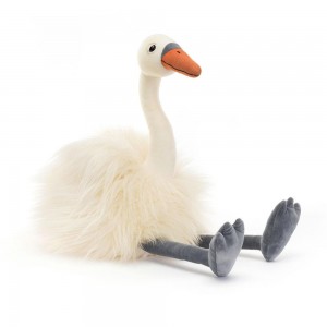 Peluches Para Pájaros Jellycat Evelyn Swan 50cm x 15cm 20cm Blancas Ecuador | JNAXS2578