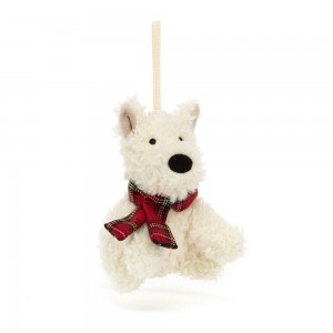Perros Jellycat Munro Scottie Dog Decoration 4.3in x 2.4in x 2.0in Blancas Ecuador | ZSHEF0498