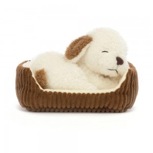 Perros Jellycat Napping Nipper Dog 3.9in x 5.9in x 4.7in Beige Ecuador | FVHZT2031
