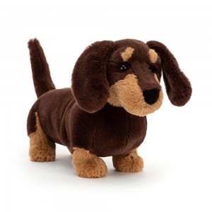 Perros Jellycat Otto Sausage Dog 7.5in x 3.5in x 11.4in Marrones Ecuador | KMVFH6013