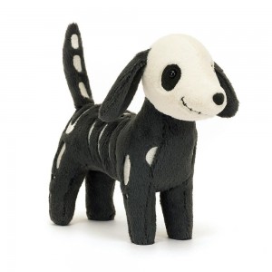 Perros Jellycat Skeledog Dan 6.3in x 2.4in x 8.7in Negras Ecuador | GINPO9065