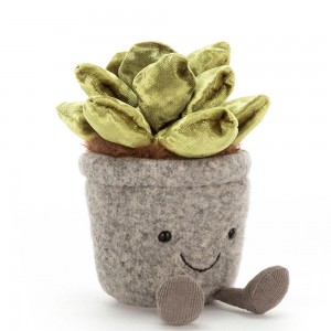 Plants Jellycat Amuseables Silly Succulent Jade 15cm x 7cm x 6cm Verde Ecuador | SBFLU5308