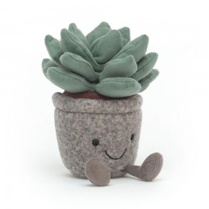 Plants Jellycat Amuseables Silly Succulent Azulita 16cm x 7cm x 6cm Verde Ecuador | SFNUE6758