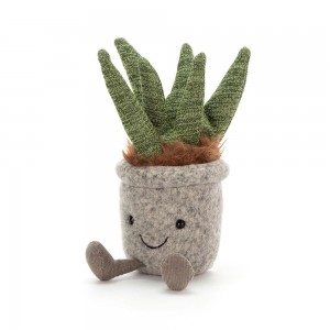 Plants Jellycat Amuseables Silly Succulent Aloe 21cm x 7cm x 6cm Verde Ecuador | WEGDI7350