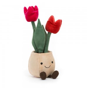 Plants Jellycat Amuseables Tulip Pot 30cm x 11cm x 11cm Rojas Ecuador | YVEOQ9315