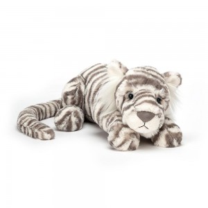 Selva Y Safari Jellycat Sacha Snow Tiger 13cm x 14cm x 36cm Blancas Ecuador | IDNFA6205