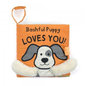 Soft Books Jellycat Bashful Puppy Loves You Book 15cm x 15cm x 5cm Blancas Ecuador | ILJFM6319