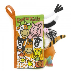 Soft Books Jellycat Farm Tails Activity Book 22cm x 13cm x 5cm Verde Ecuador | NYRPZ6539