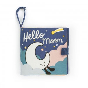 Soft Books Jellycat Hello Moon Fabric Book 18cm x 18cm x 5cm Blancas Ecuador | JWSMK4237