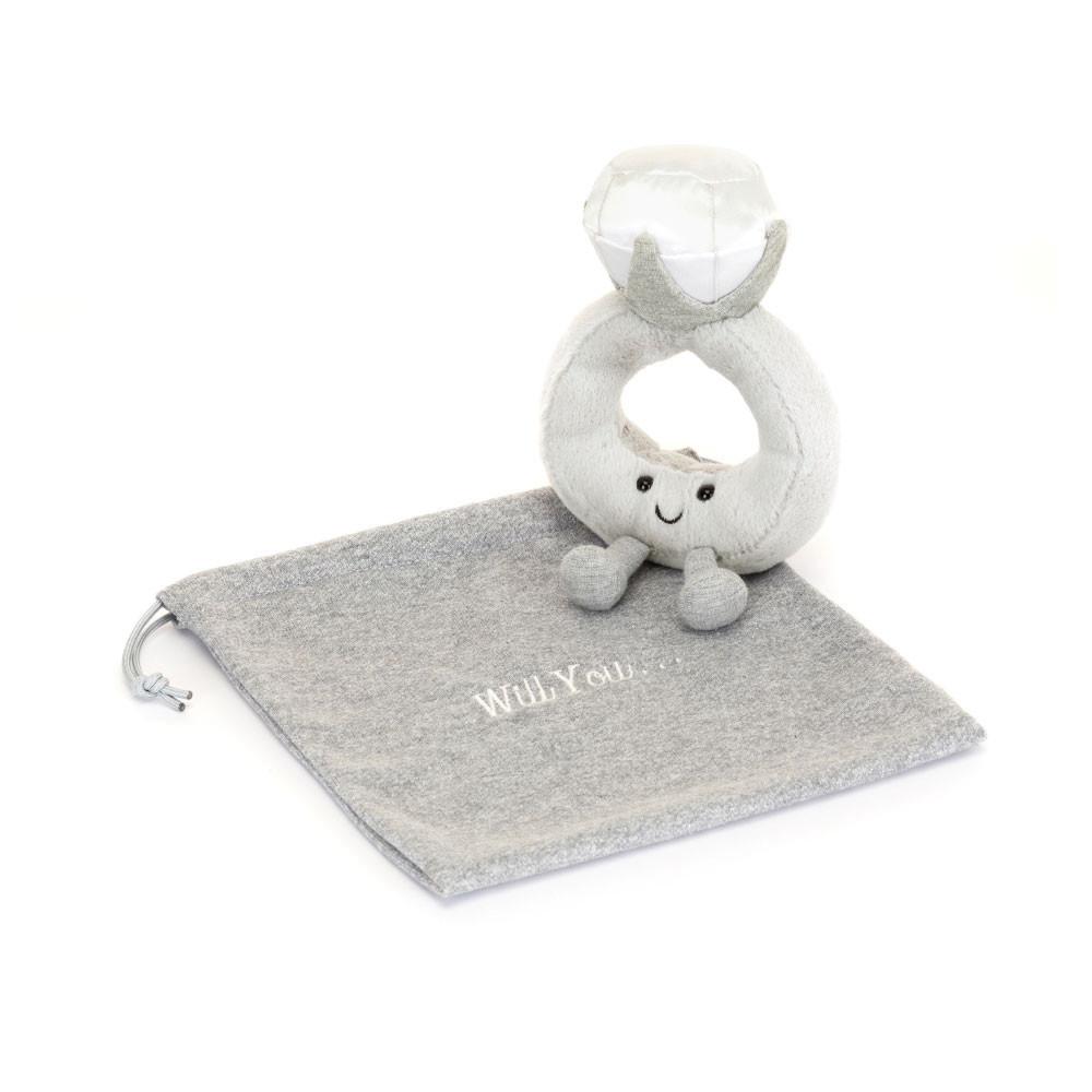 Bolsas Jellycat Diamond Ring with Personalised 20cm x 12cm x 5cm Gris  Ecuador |  AVTFB6958